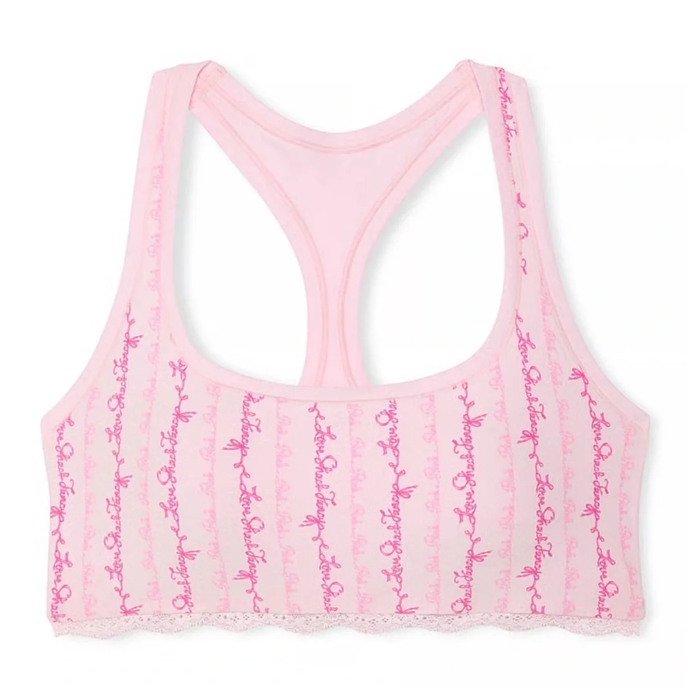 PINK X LOVESHACKFANCY COTTON RACERBACK BRALETTE XL NWT - Picture 4 of 10